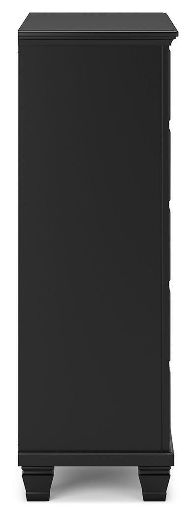 Lanolee - Five Drawer Chest - Black