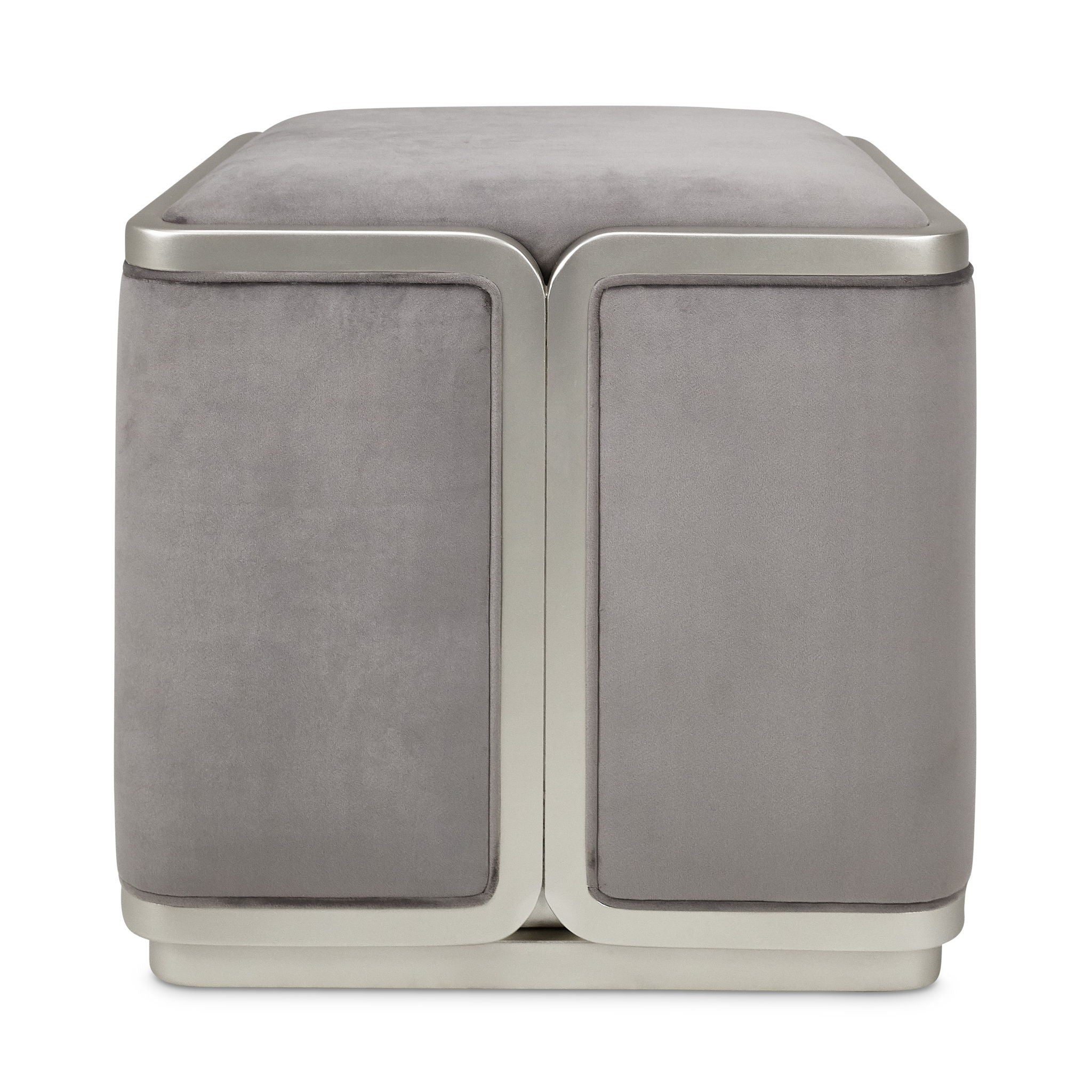 Linea - Ottoman - Gray Pearl / SilverMist