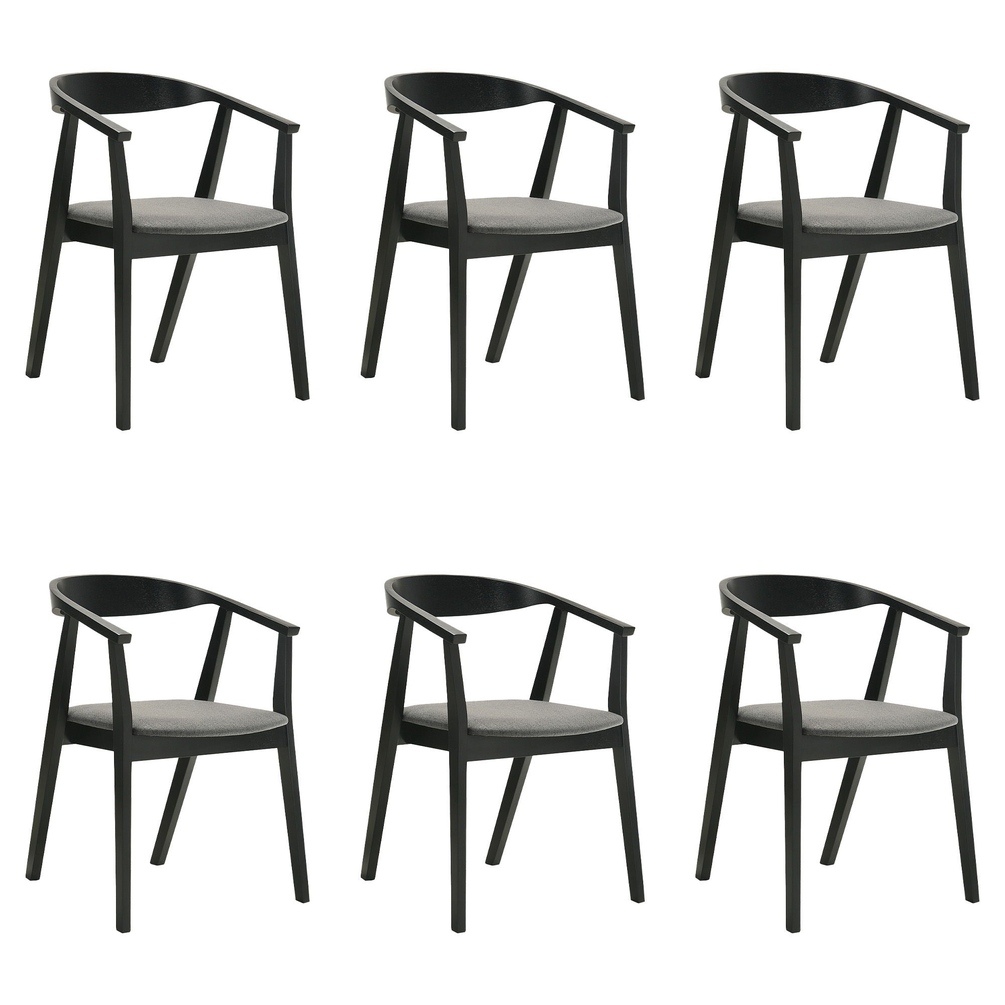 Santana - Wood Dining Chair With Black Frame
