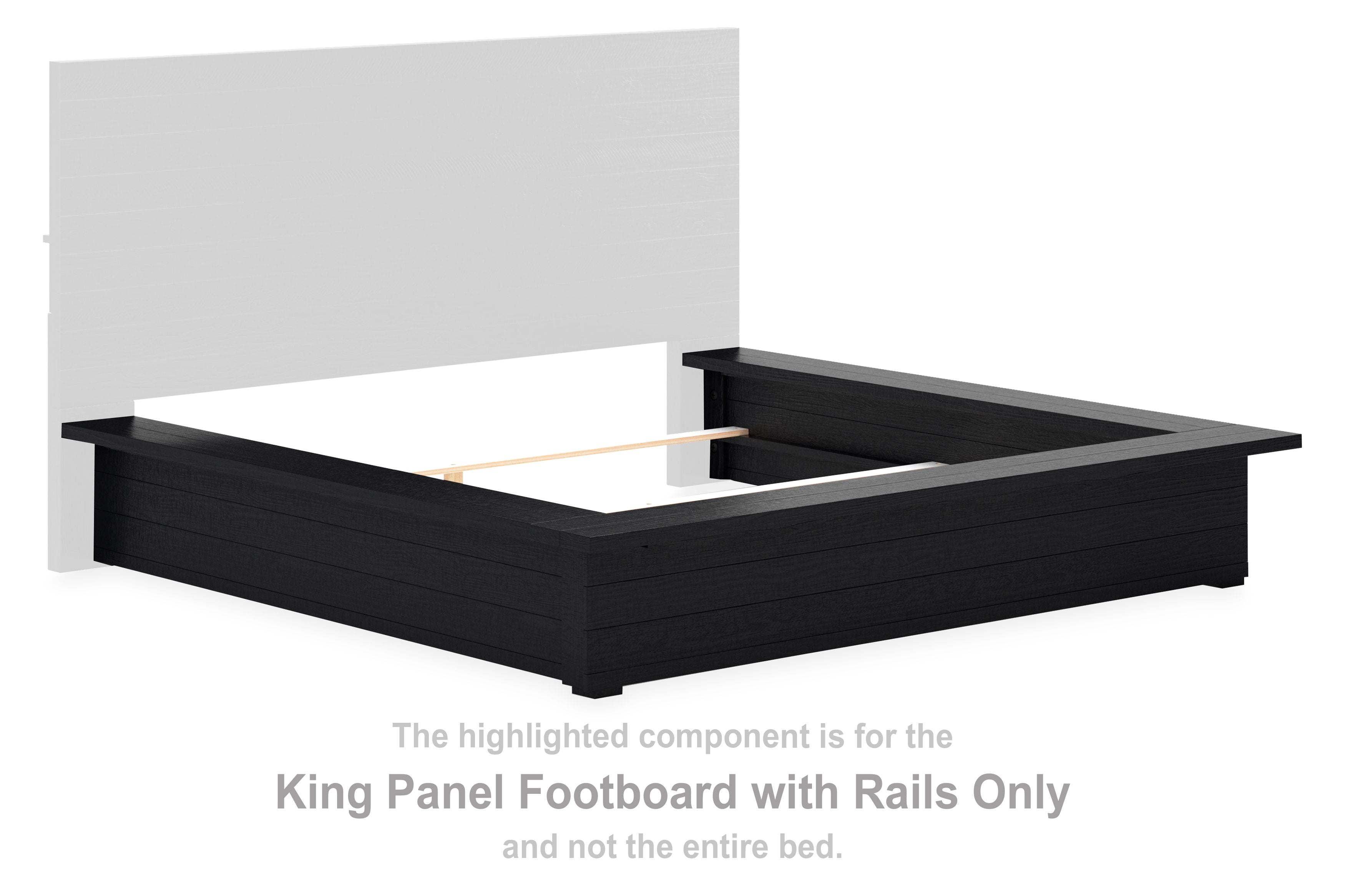 Londer - King Panel Footboard W/Rails - Black