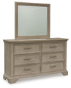 Vallardia - Dresser And Mirror - Light Grayish Brown