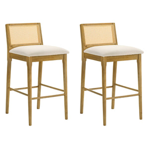 Tobias - Coastal Modern Wood Bar Height Kitchen Bar Stool