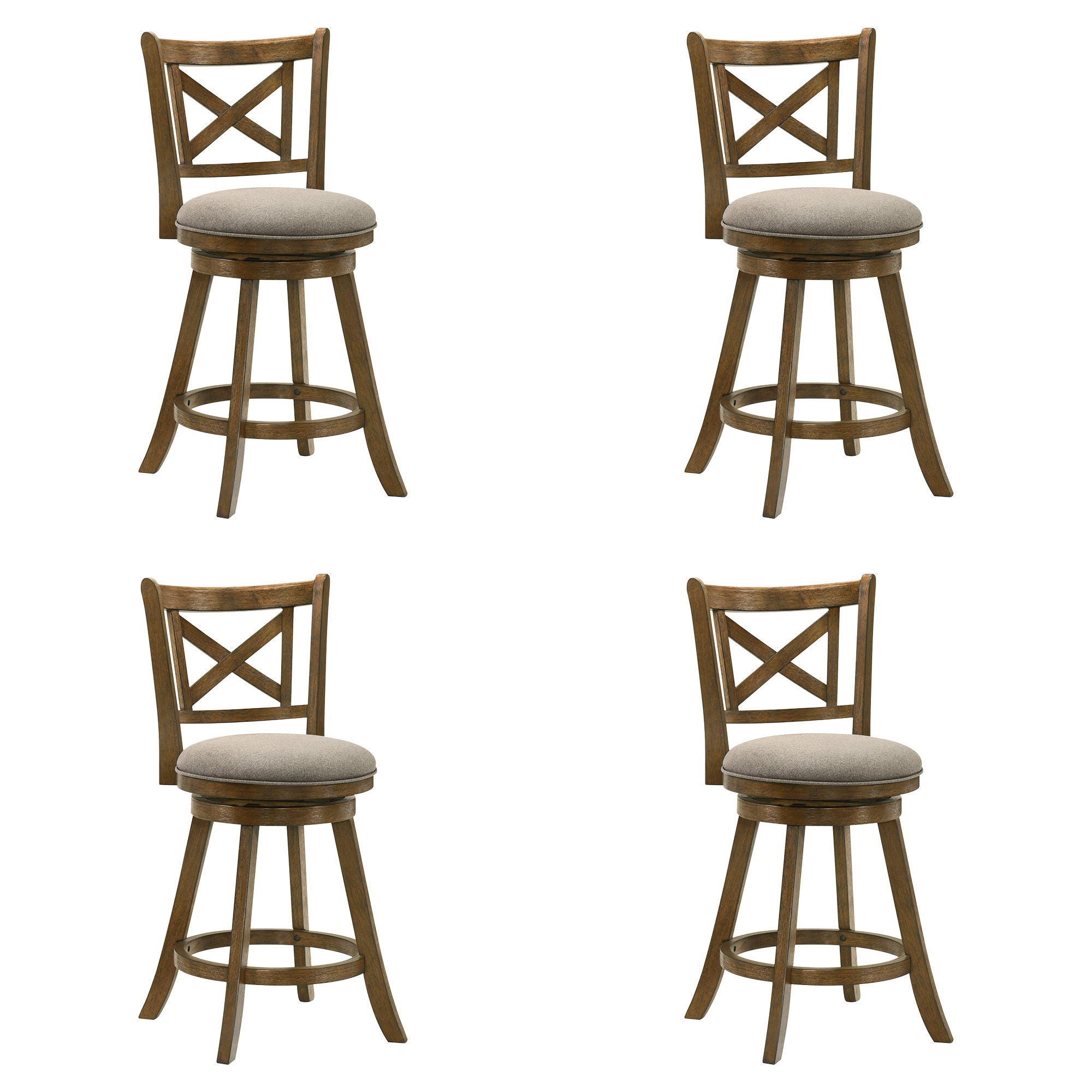 Kodi - Modern Farmhouse Swivel Wood Counter Height Kitchen Bar Stool