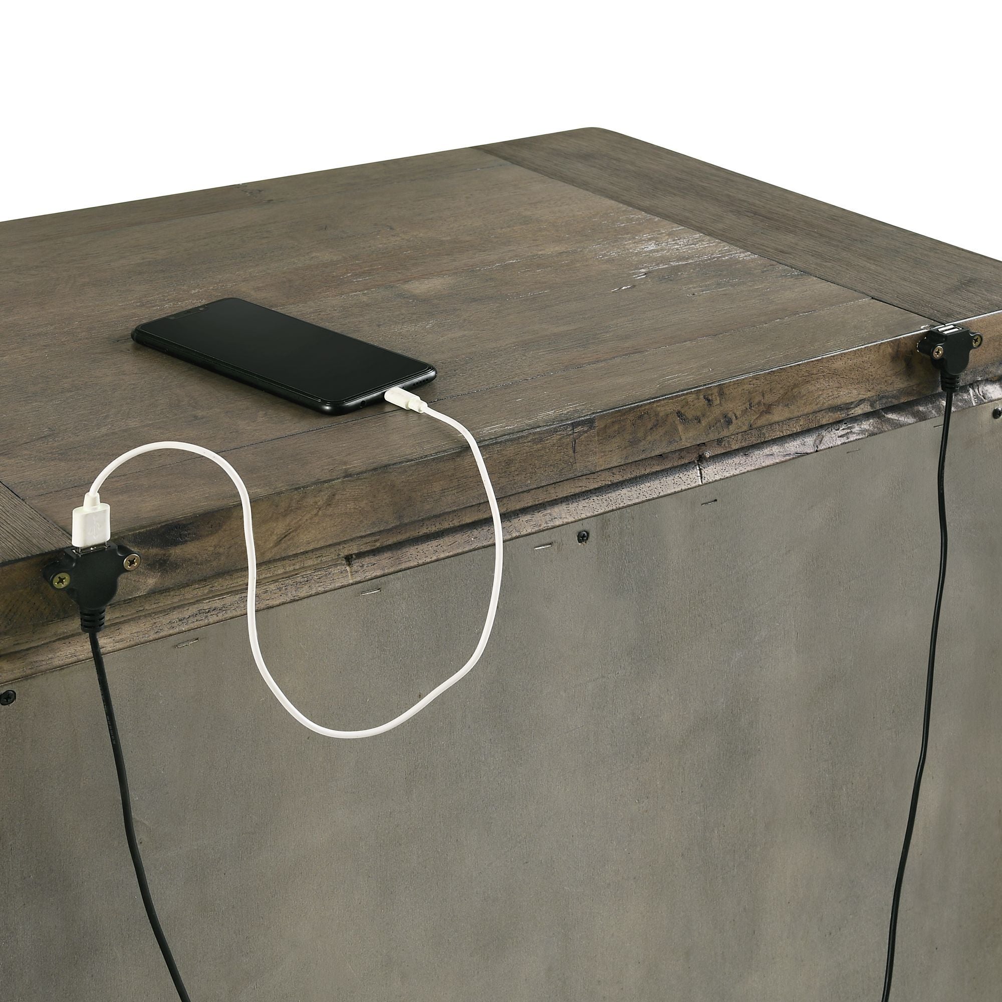 Maverick - Nightstand With USB - Gray