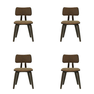 Jaguar - Curved Back Wood Dining Chair With Faux Leather Seat