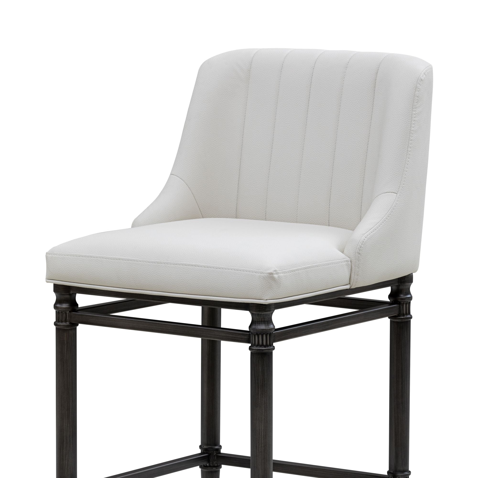 Marvin - Steel Frame Faux Leather Upholstered Counter Height Barstool