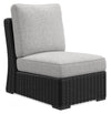 Beachcroft - Armless Chair With Cushion - Black / Light Gray