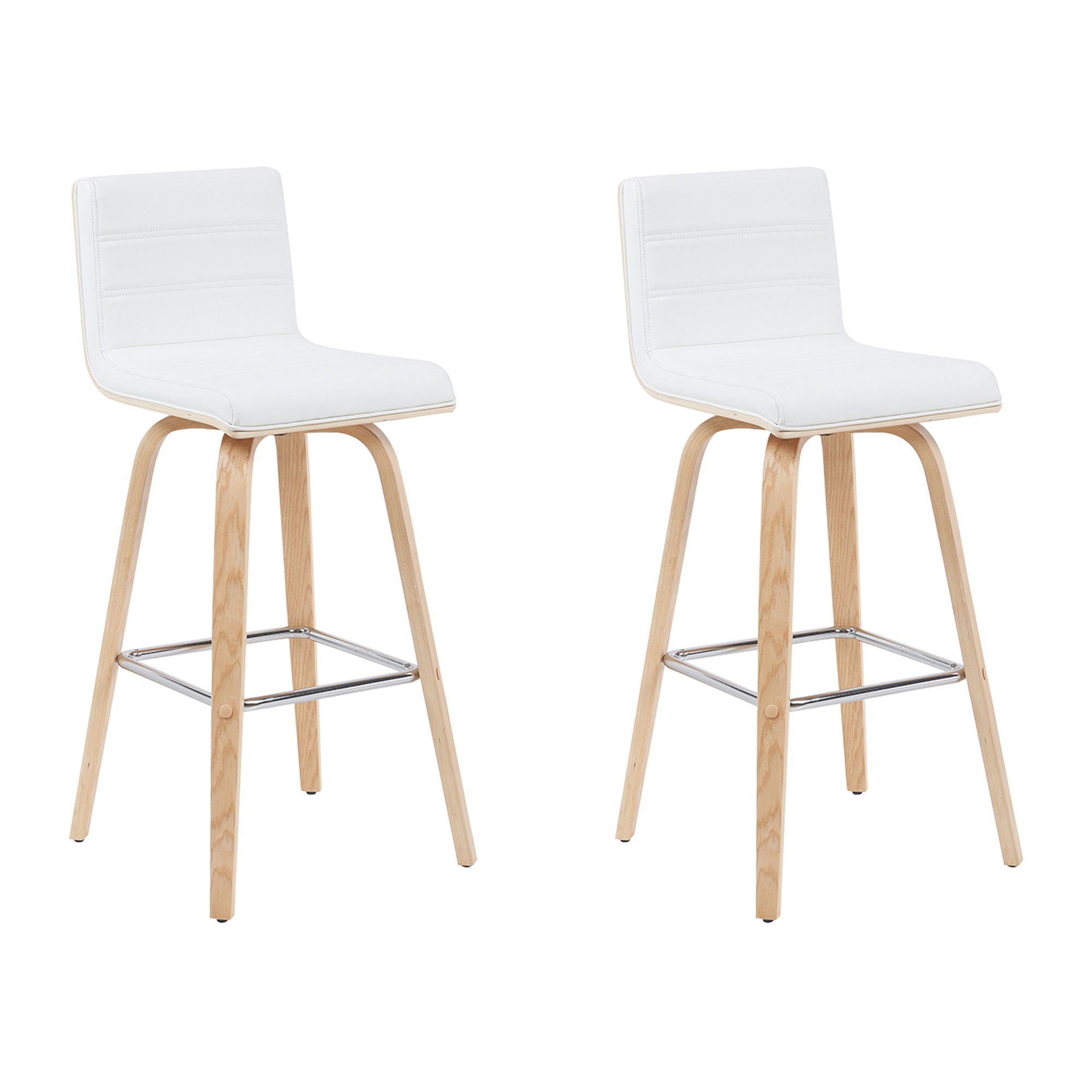 Vienna - Modern Swivel Bar Height Stool - Patterned Oak Wood Frame