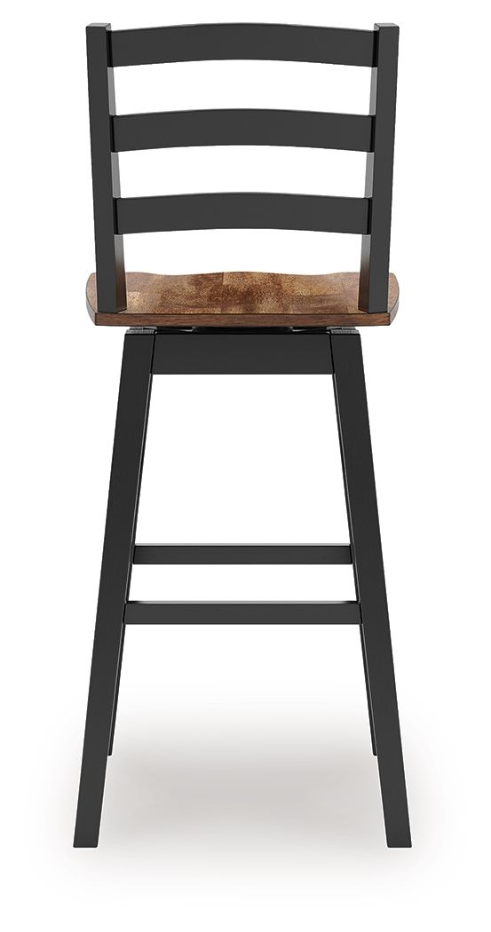 Wildenauer - Tall Swivel Barstool (Set of 2) - Brown / Black