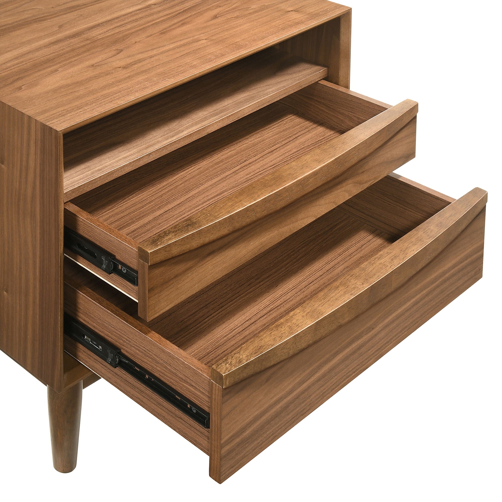 Artemio - 2 Drawer Wooden Nightstand With Shelf