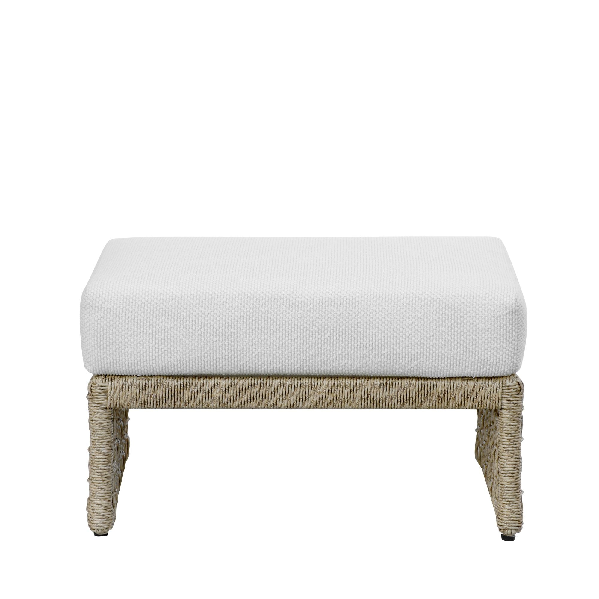 Driftbay - Outdoor Club Chair And Ottoman Set - White / Natural