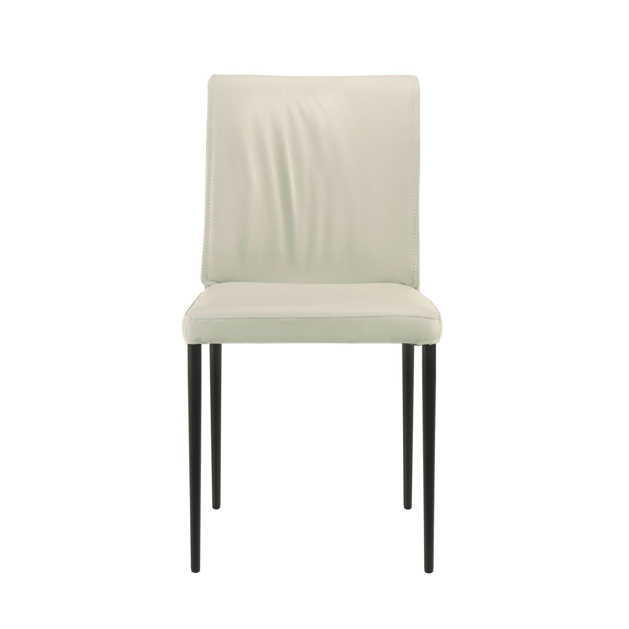 Meriam - Full Back Top Grain Leather Upholstered Metal Dining Chairs (Set of 2)