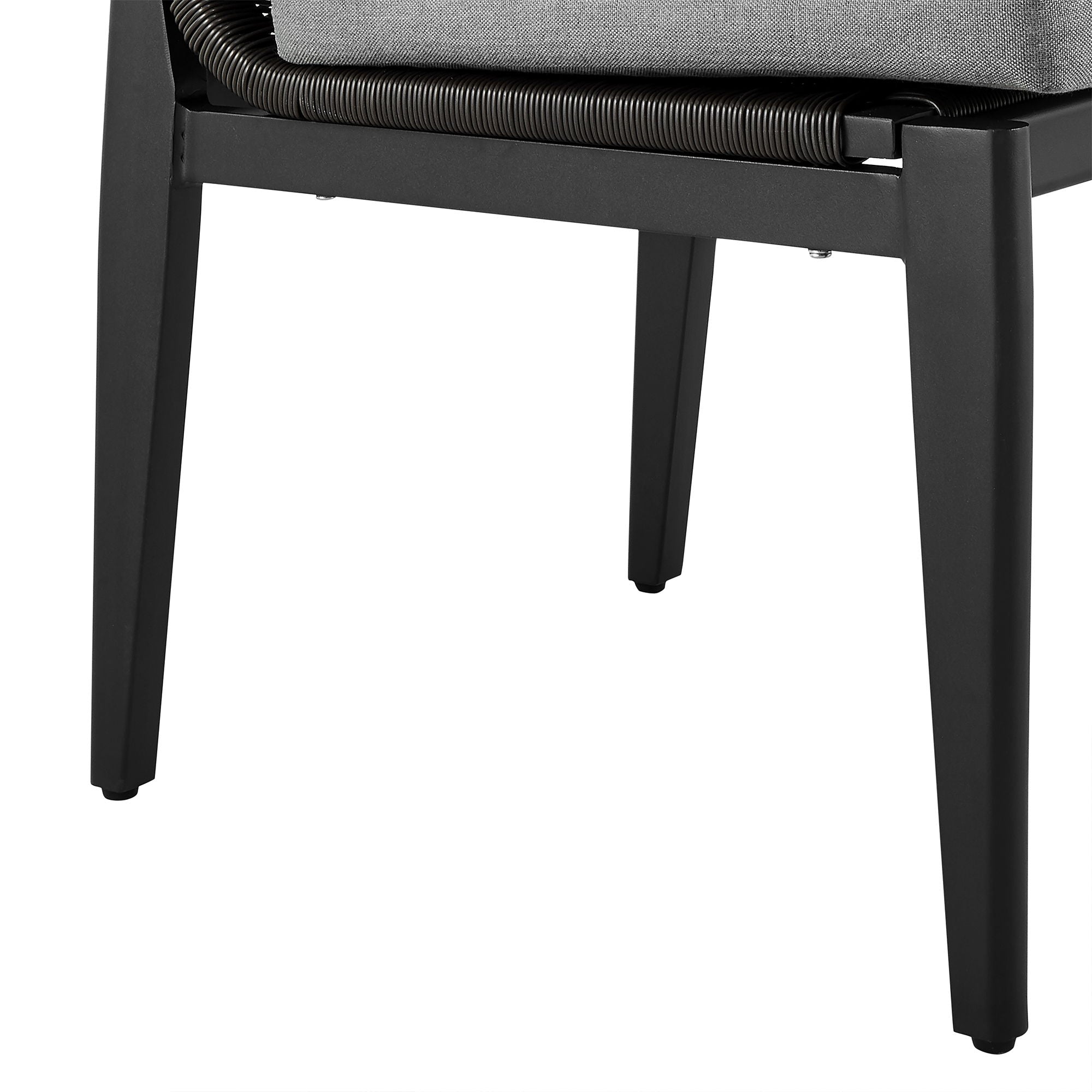 Cayman - Outdoor Patio Dining Chairs In Aluminum With Gray Cushions - (Set Of 2)