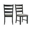 Martin - Dining Side Chair With Gray Fabric (Set of 2) - Black Finish