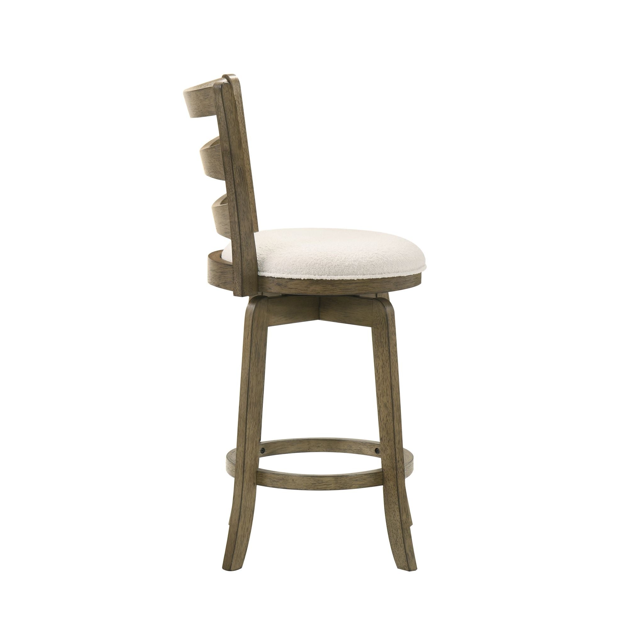 Melindra - Modern Farmhouse Swivel Wood Counter Height Kitchen Bar Stool