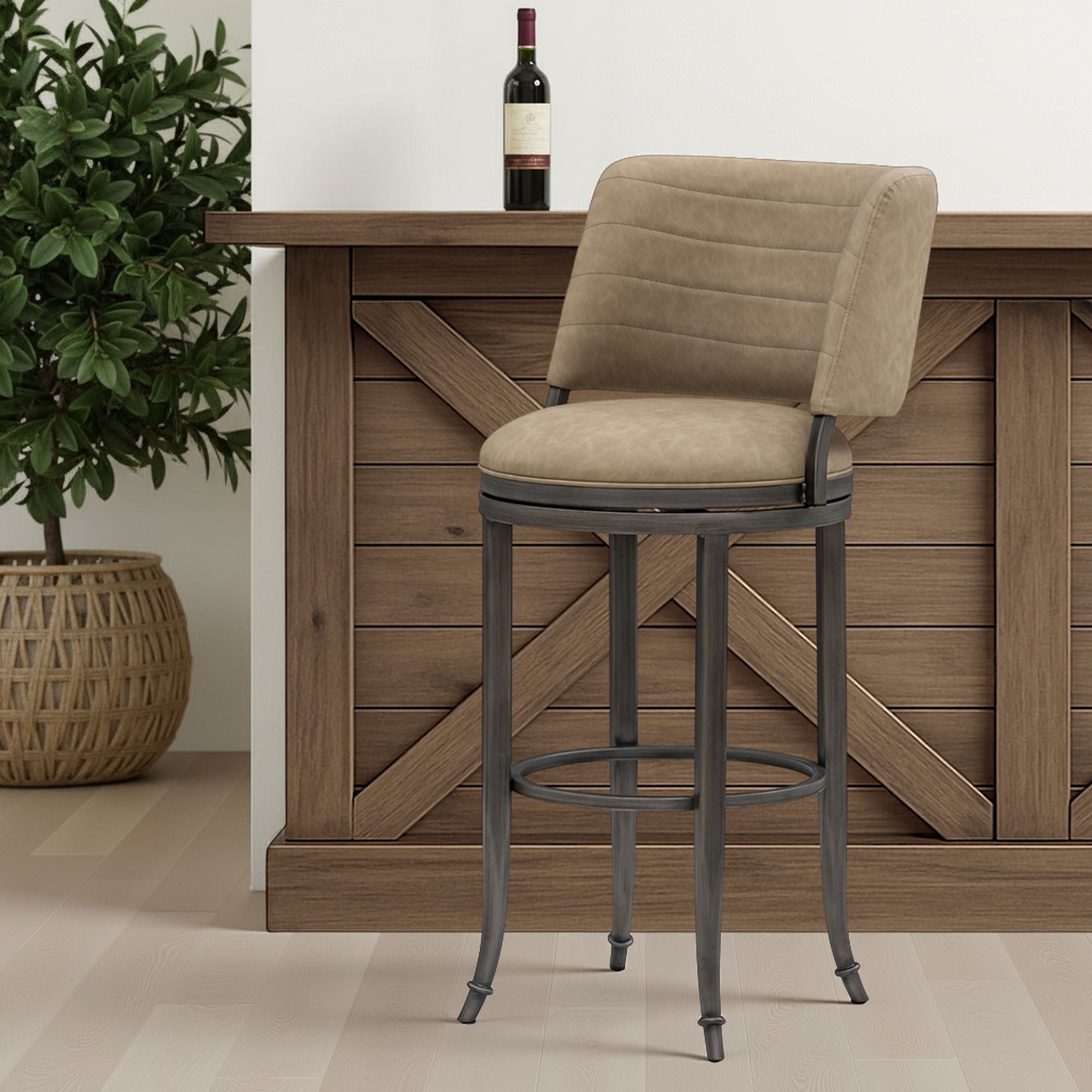 Torres - Upholstered Swivel Barstool