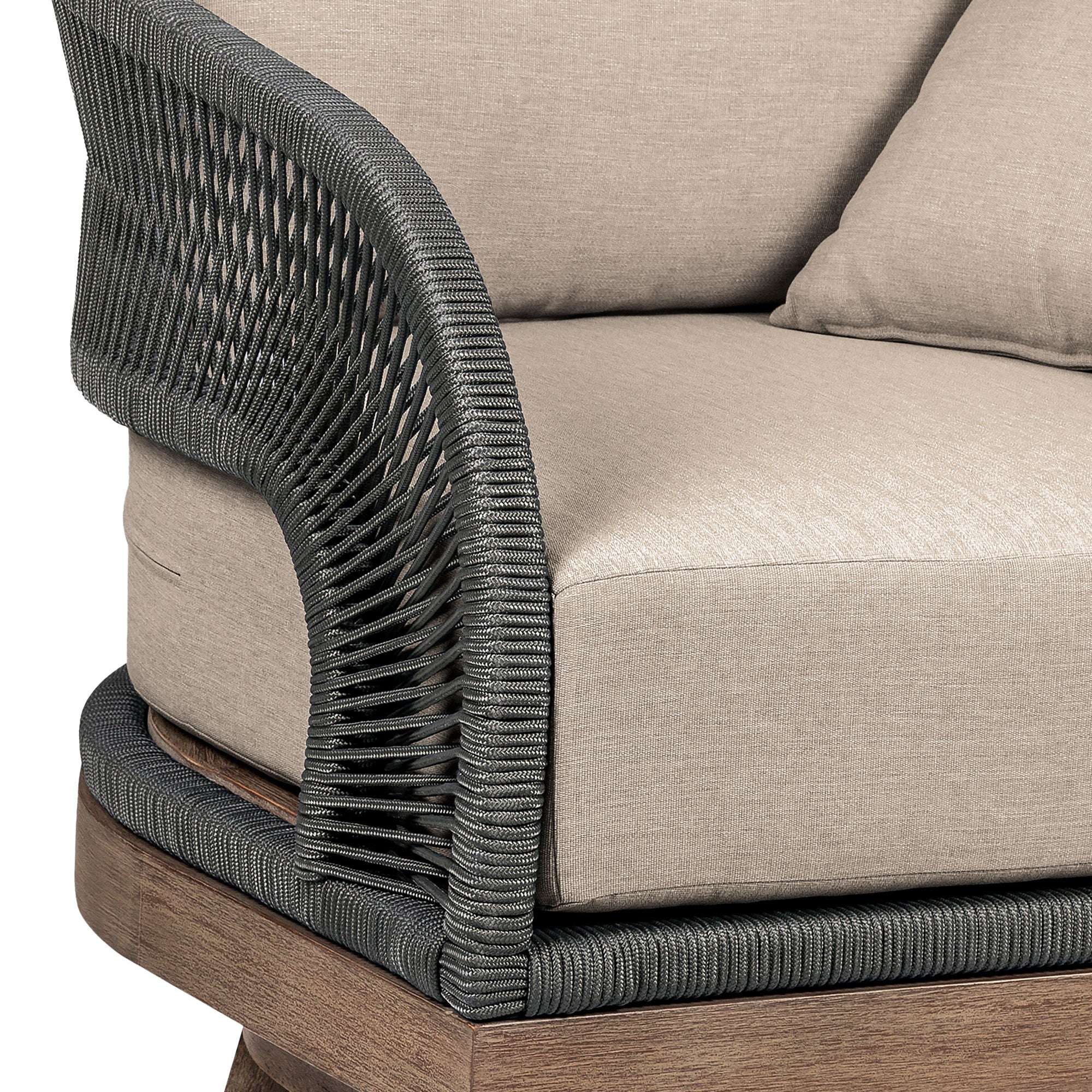 Orbit - Swivel Outdoor Patio Chair - Weathered Eucalyptus / Taupe