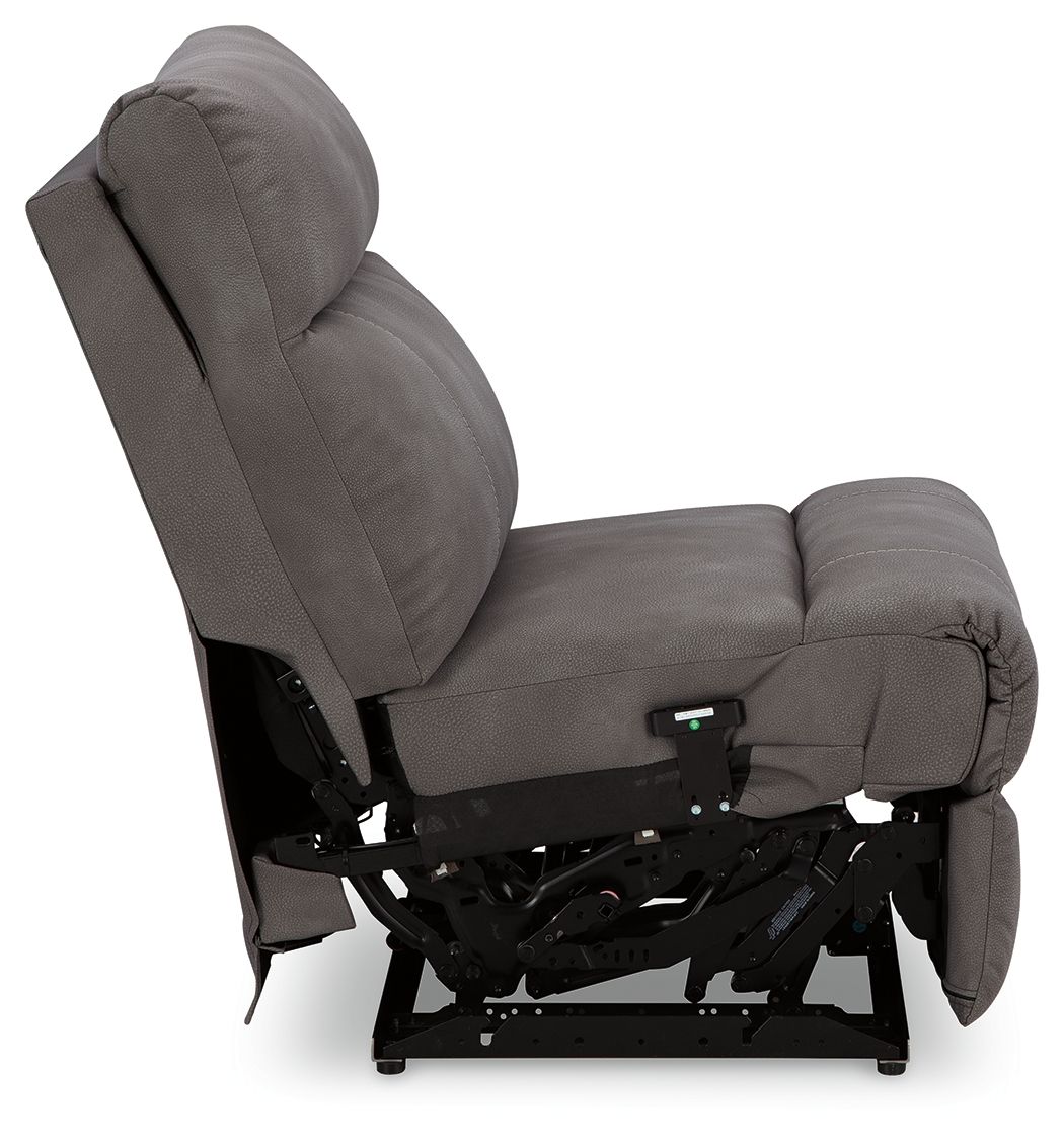 Next-gen Durapella - Power Armless Recliner With Adj Headrest - Slate