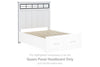 Ashbryn - Queen Panel Headboard - White / Natural