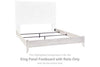 Paxberry - King Panel Footboard w/Rails - Whitewash