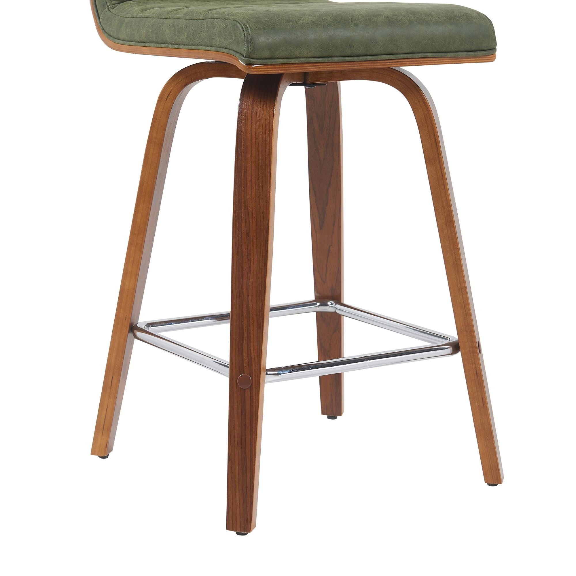Vienna - Modern Counter Height Swivel Bar Stool - Walnut Finished Wood Frame