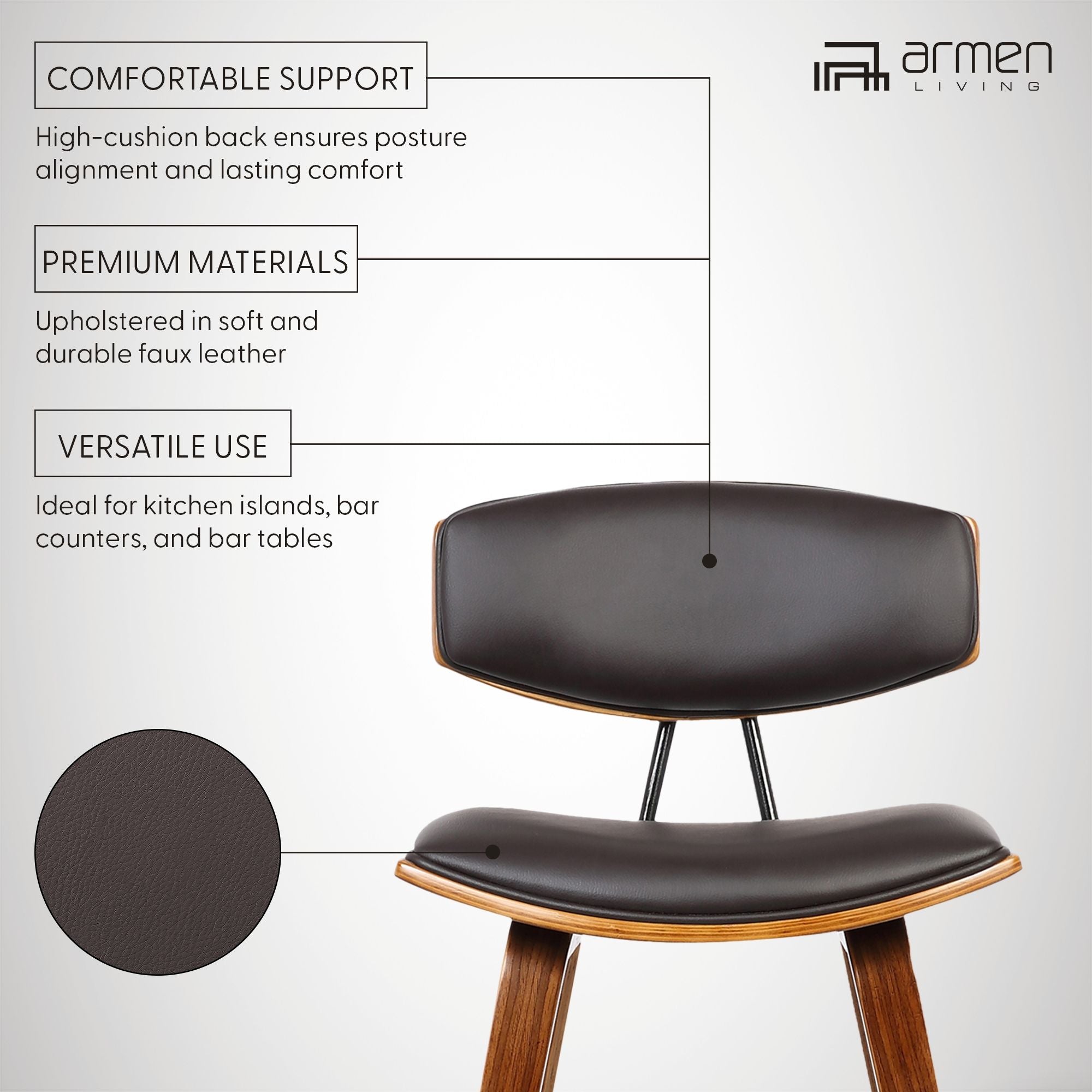 Fox - Mid-Century Counter Stool