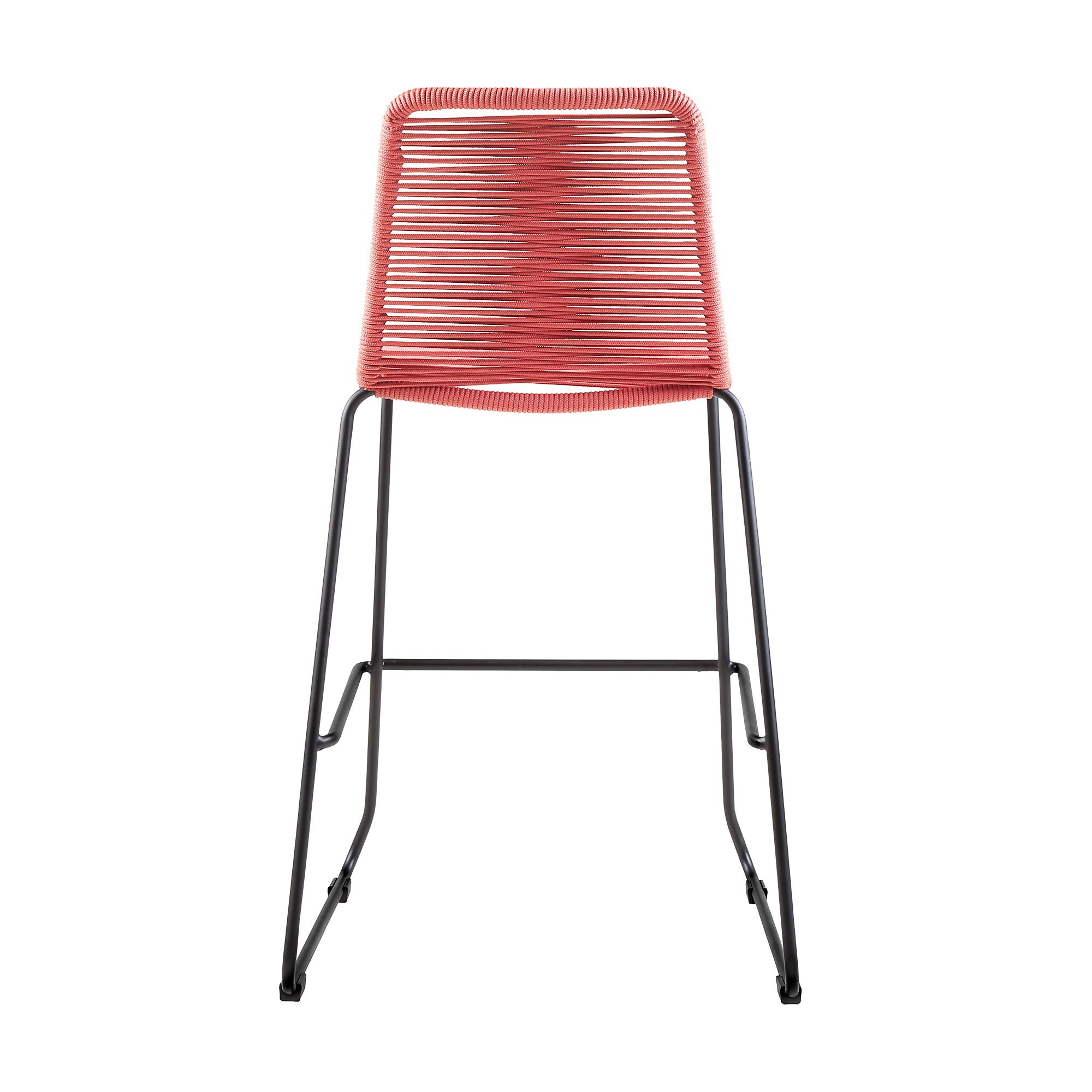 Shasta - 30" Outdoor Metal And Rope Stackable Barstool