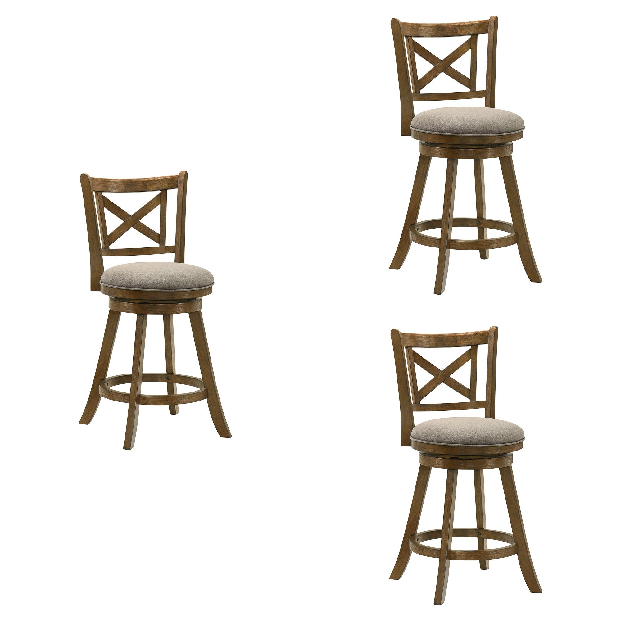 Kodi - Modern Farmhouse Swivel Wood Counter Height Kitchen Bar Stool
