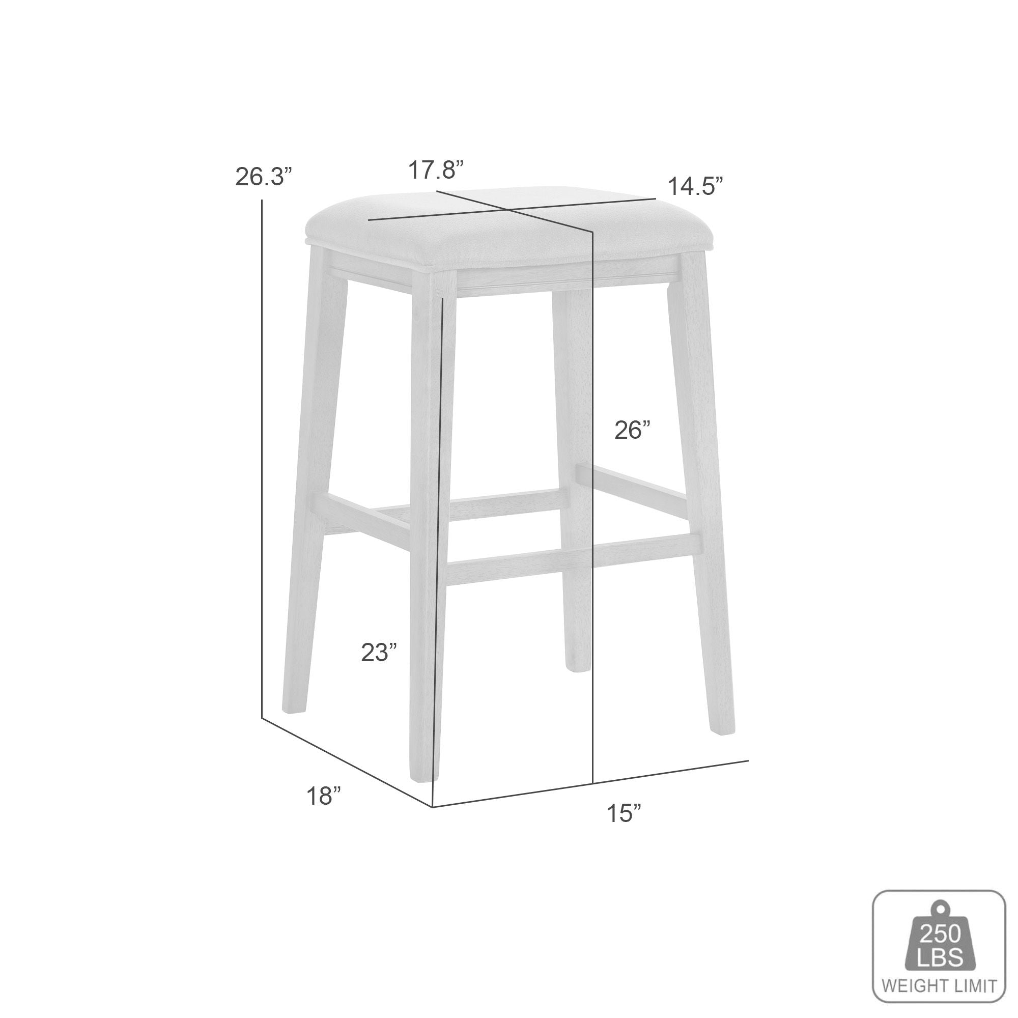 Jane - Contemporary Transitional Wood Counter Height Kitchen Bar Stool