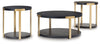 Shylore - Occasional Table Set (Set of 3) - Black / Brass Finish