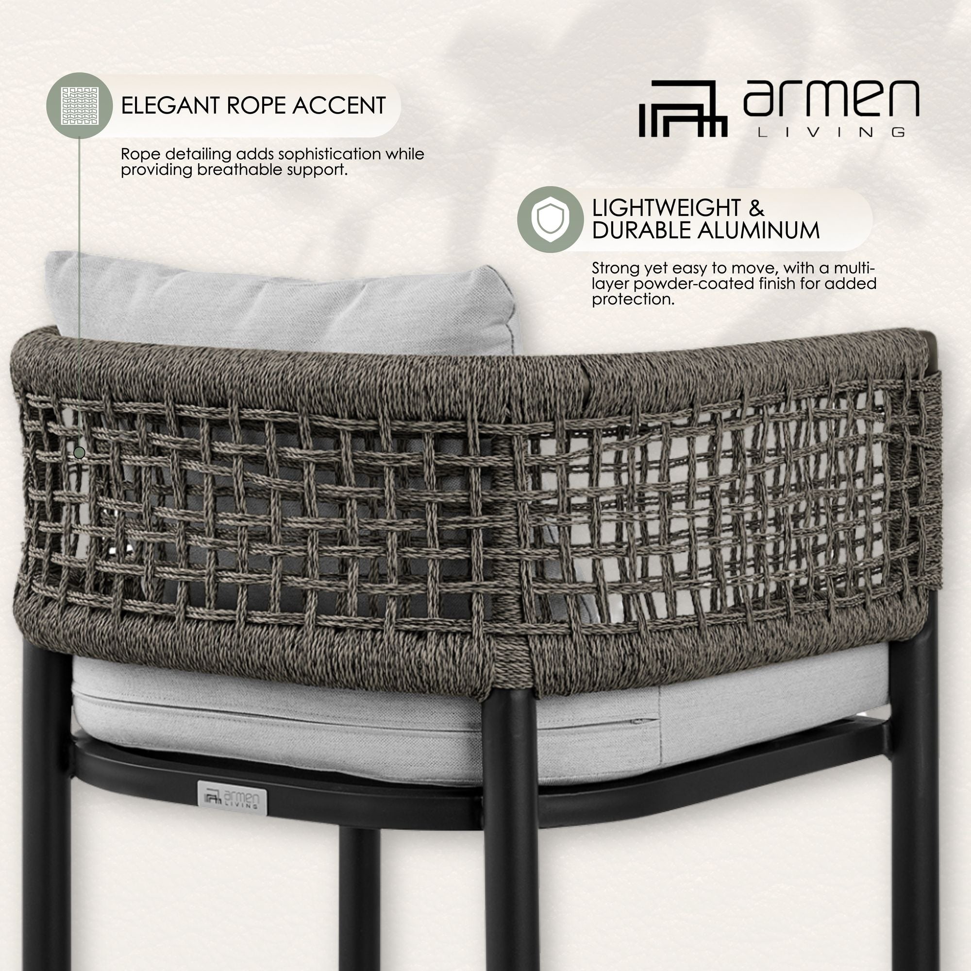 Alegria - Outdoor Patio Bar Stool With Cushions