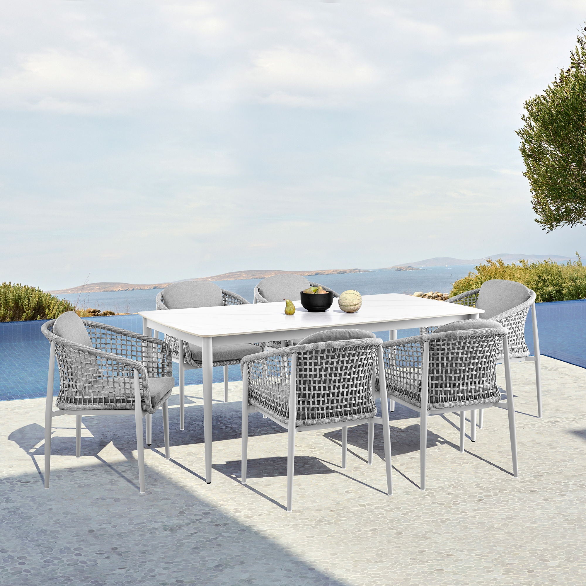 Rhodes - Outdoor Patio Dining Chair (Set of 2) - Light Gray