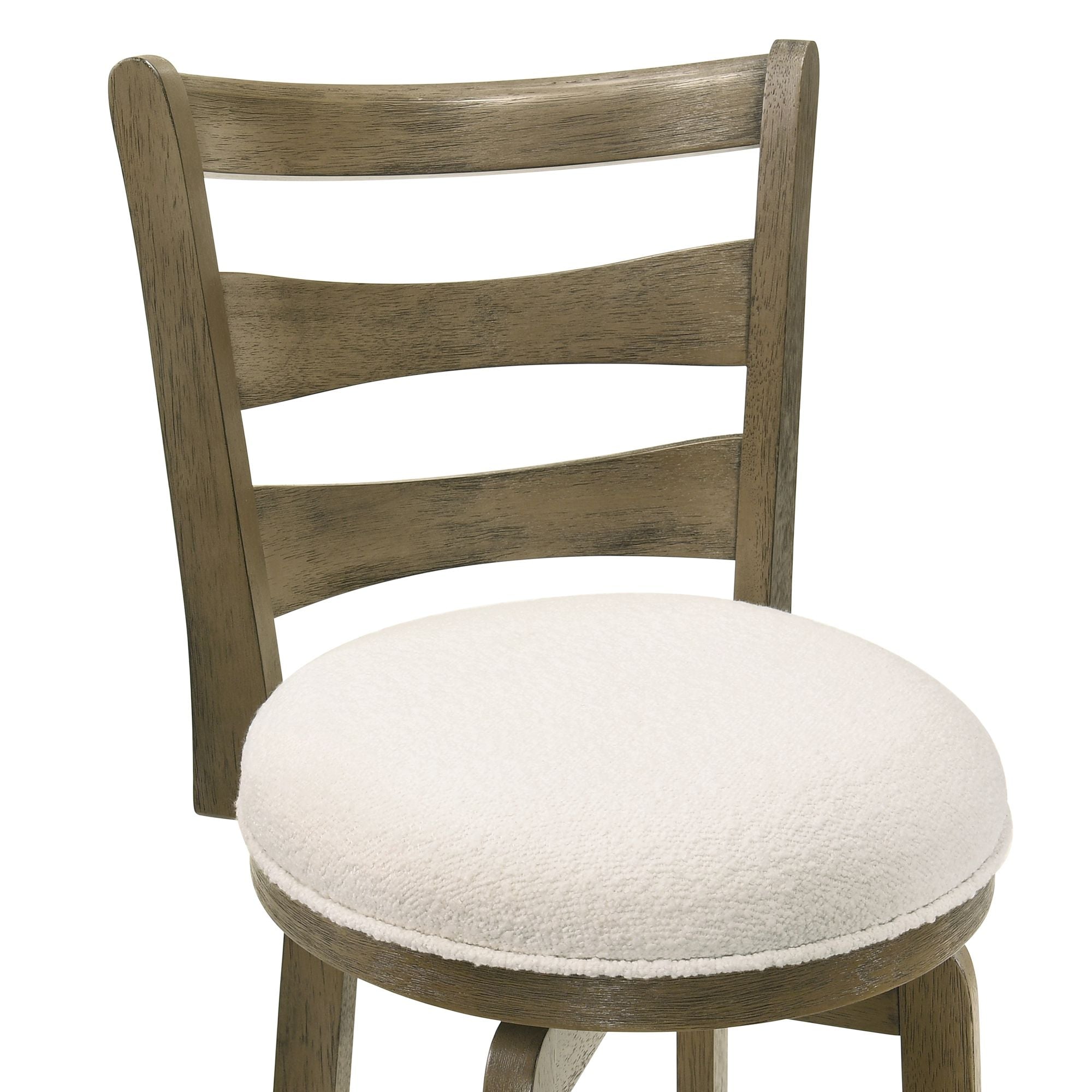 Melindra - Modern Farmhouse Swivel Wood Counter Height Kitchen Bar Stool
