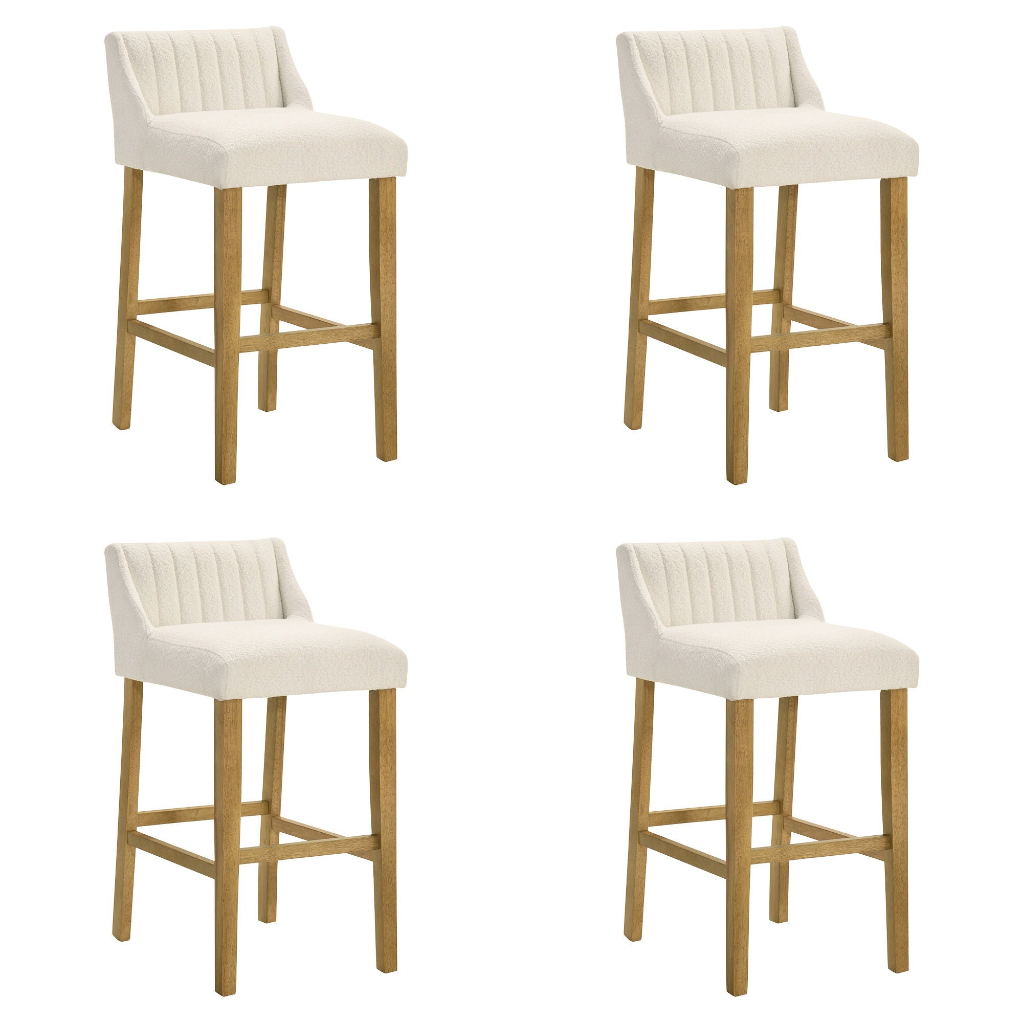 Fauna - Modern Transitional Wood Bar Height Kitchen Bar Stool