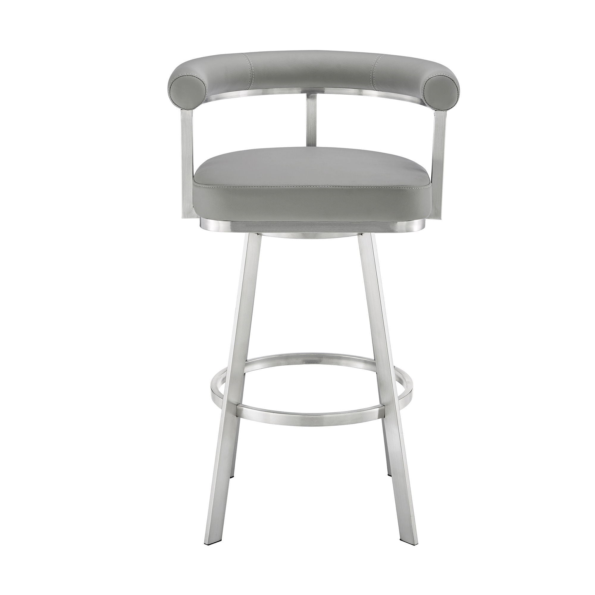 Nolagam - Swivel Bar Stool - Brushed Stainless Steel