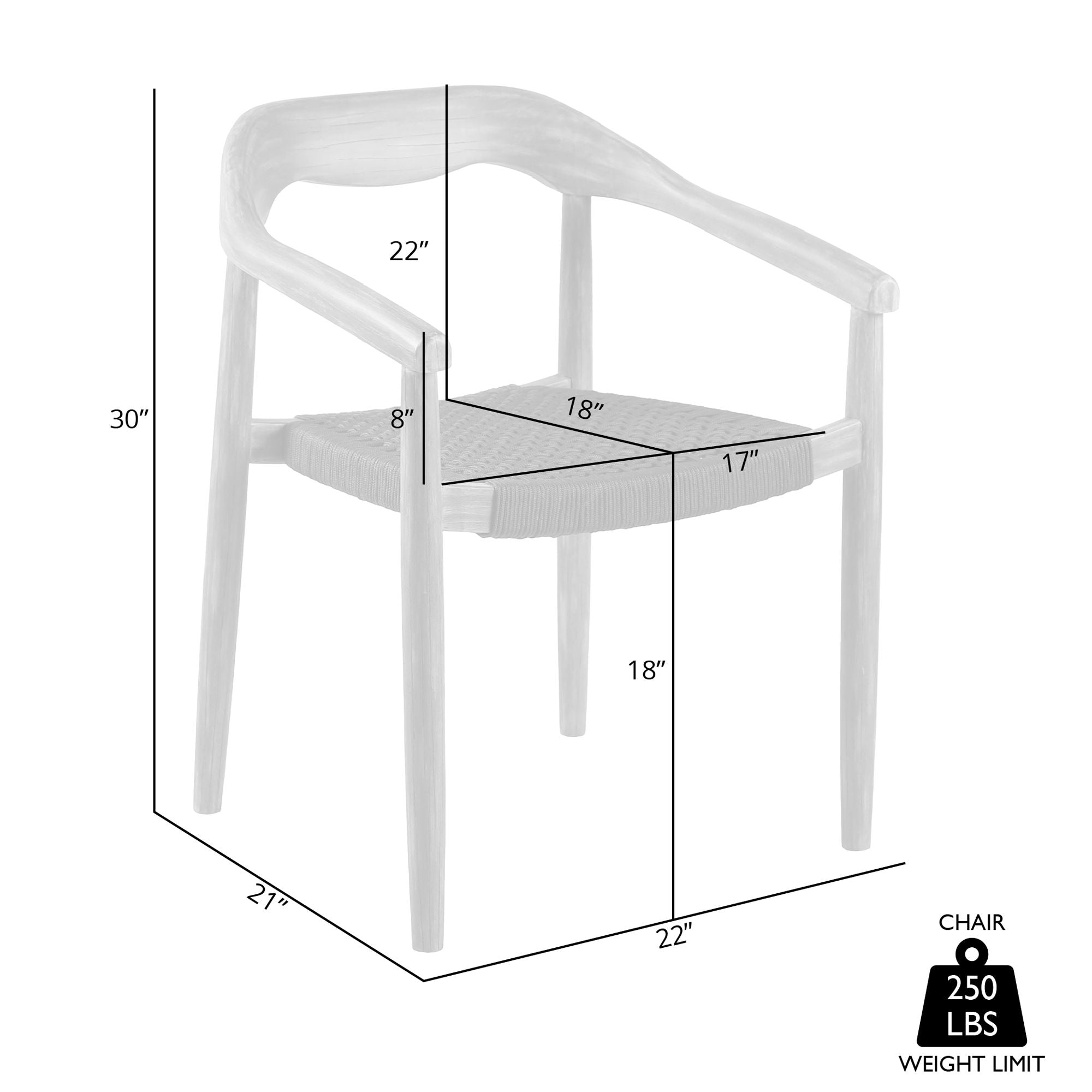 Santo - Indoor / Outdoor Stackable Dining Chair (Set of 2) - Eucalyptus / Charcoal