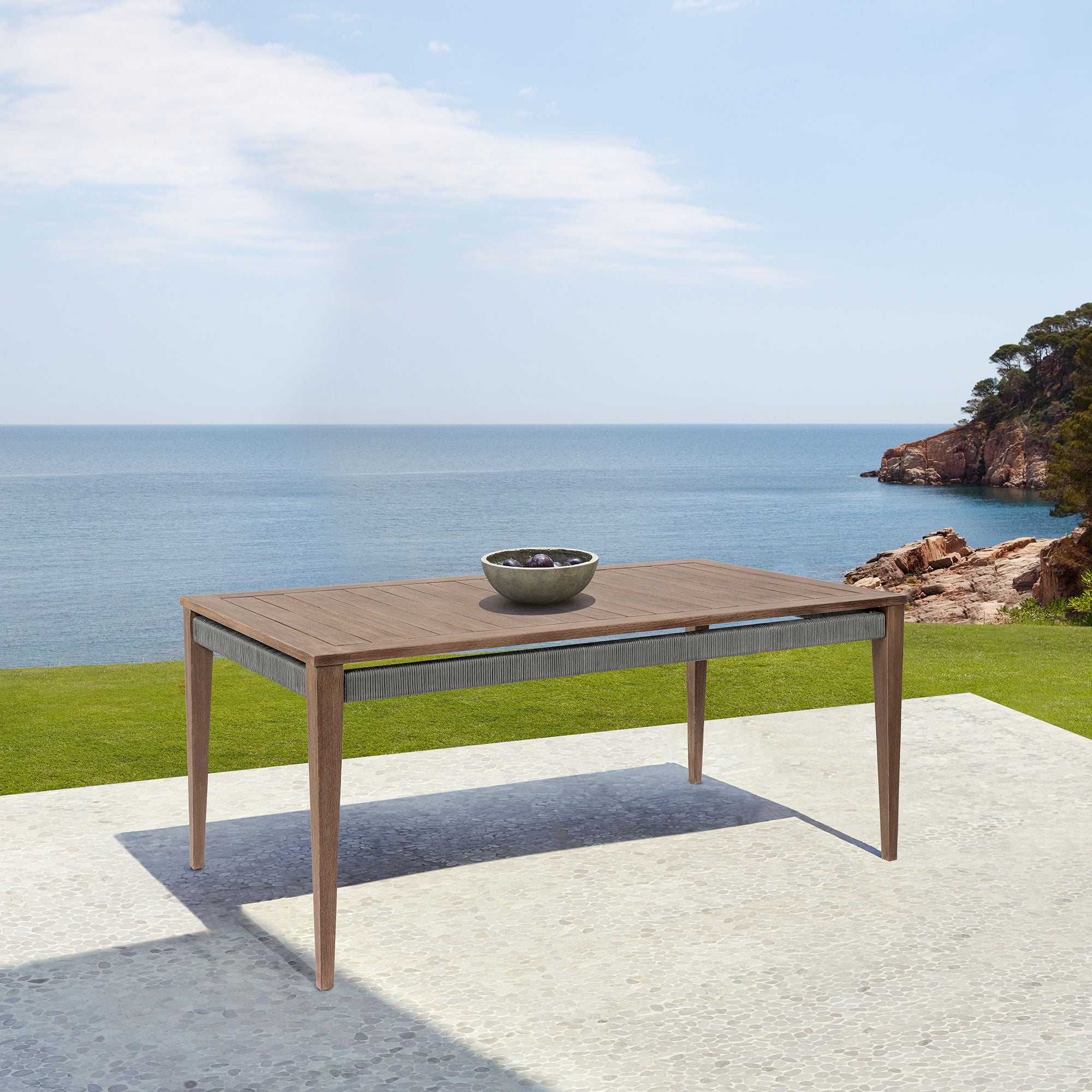 Orbit - Outdoor Patio Dining Table - Weathered Eucalyptus