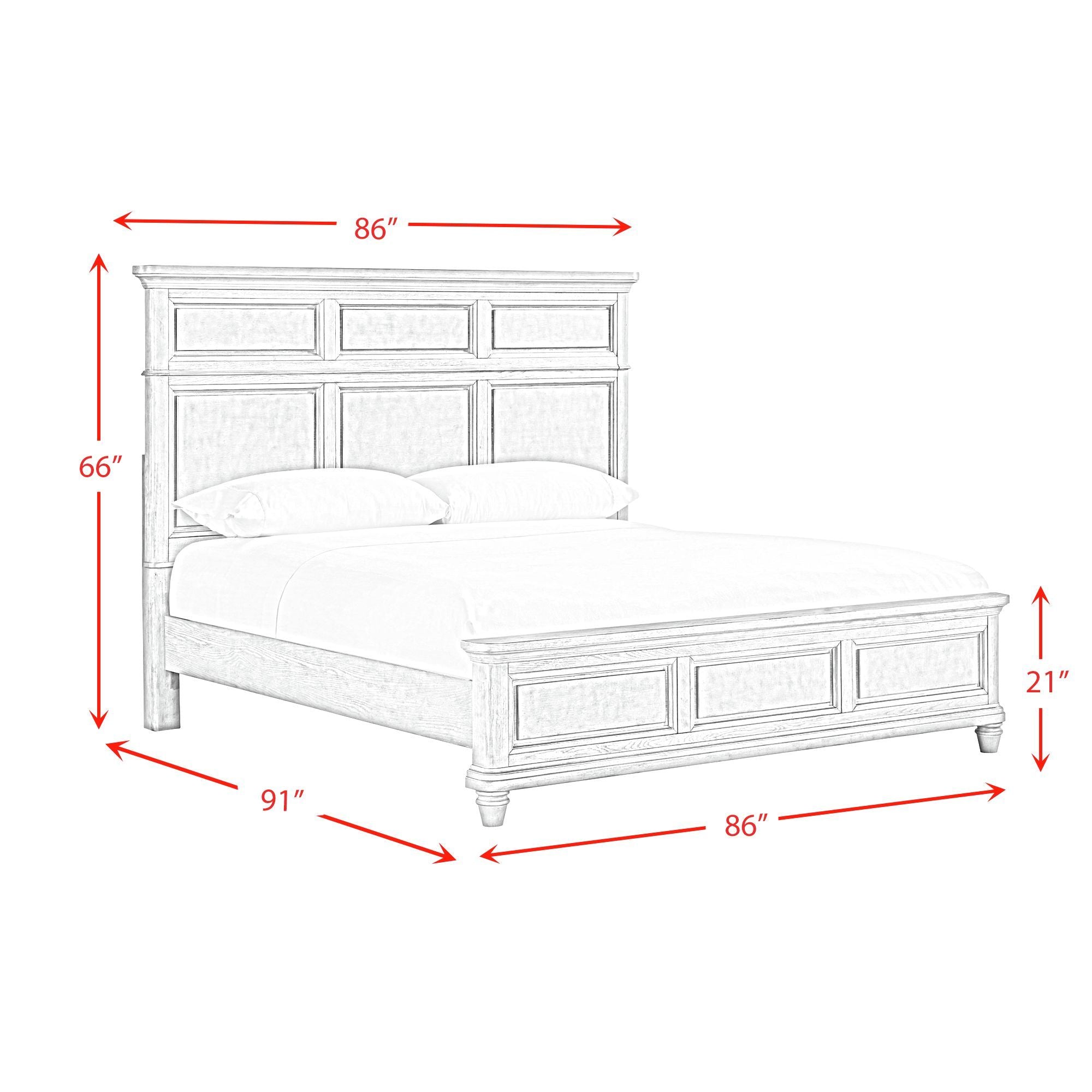 Whit-Ash - Panel Bedroom Set With Door Chest