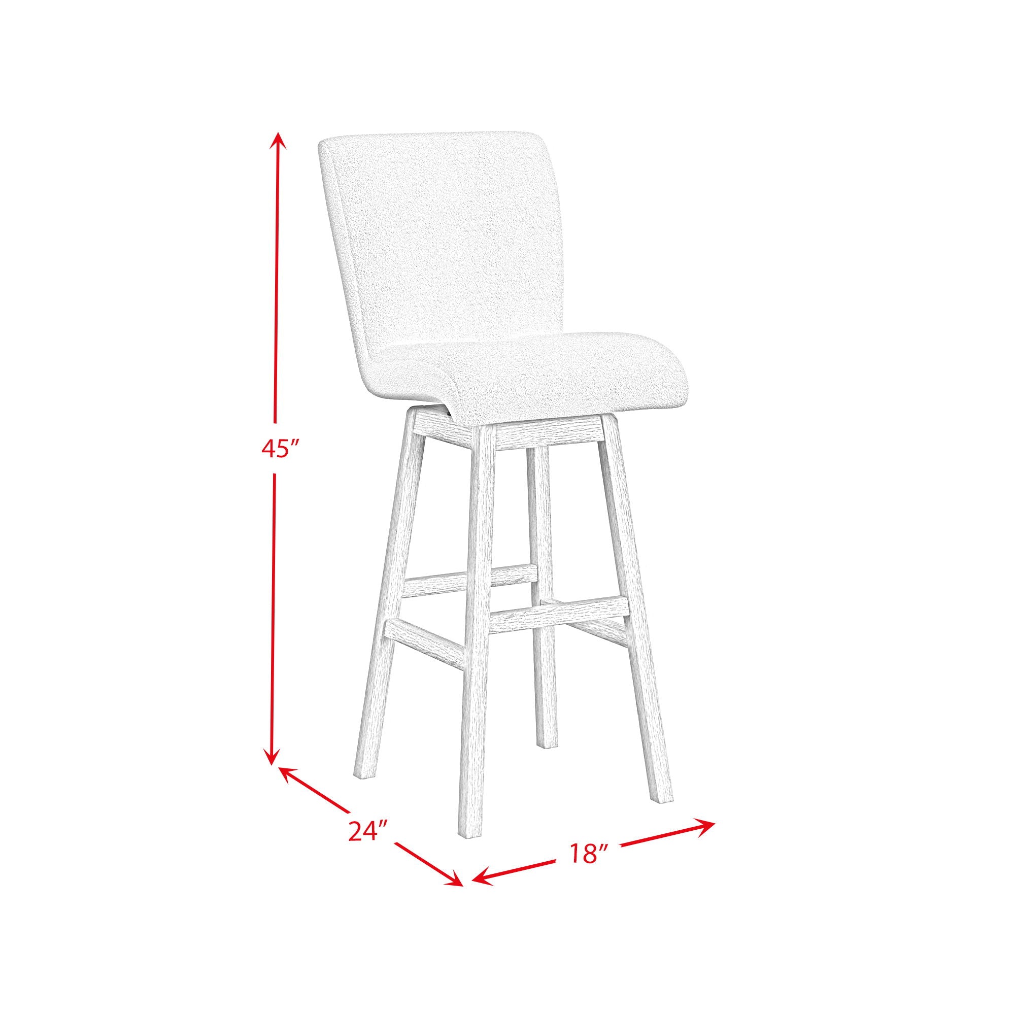 Cambrie - Upholstered Swivel Bar Stool With Boucle (Set of 2) - Beige / Natural