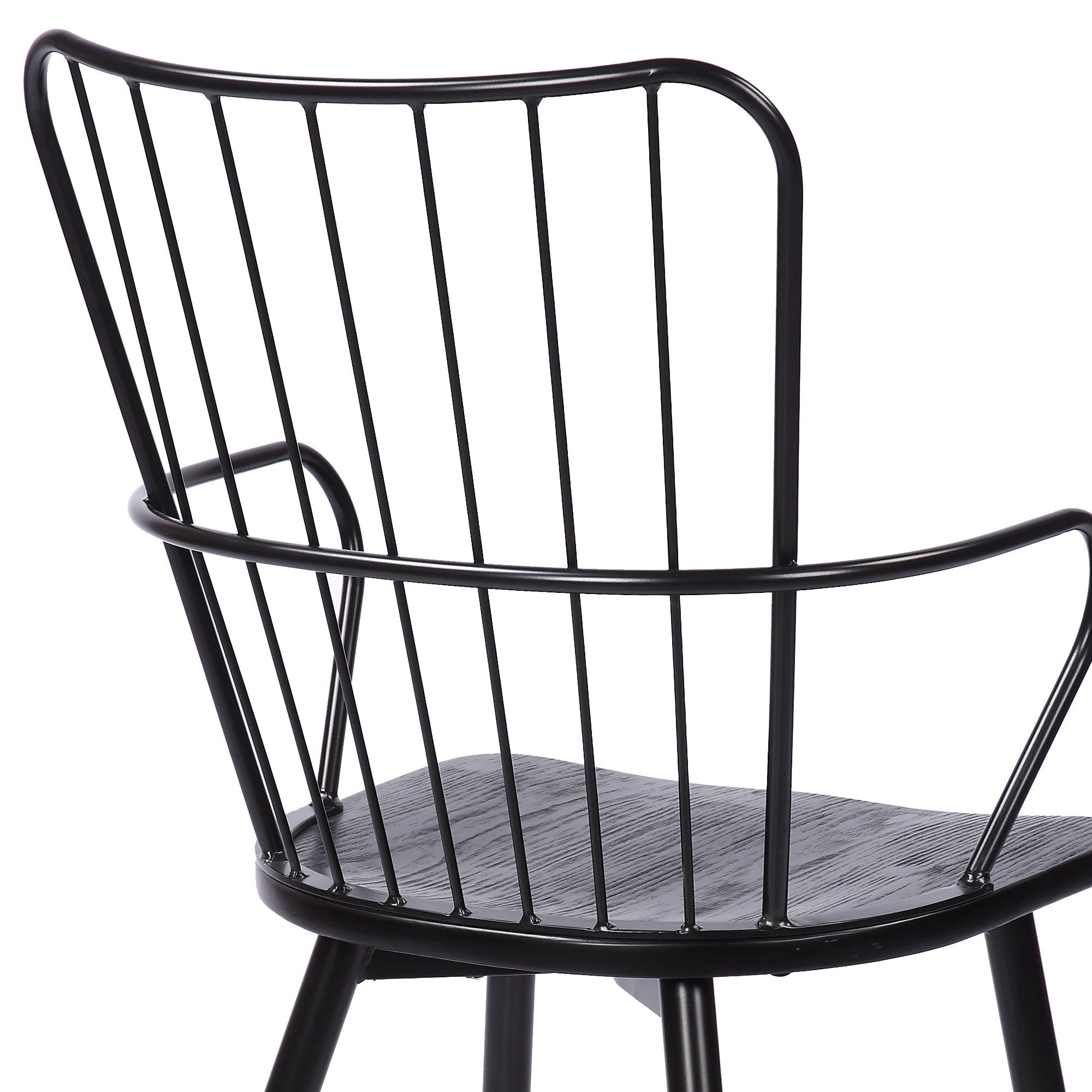 Parisa - High Back Steel Framed Side Chair - Black Powder / Brushed