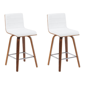 Vienna - Modern Counter Height Swivel Bar Stool - Walnut Finished Wood Frame