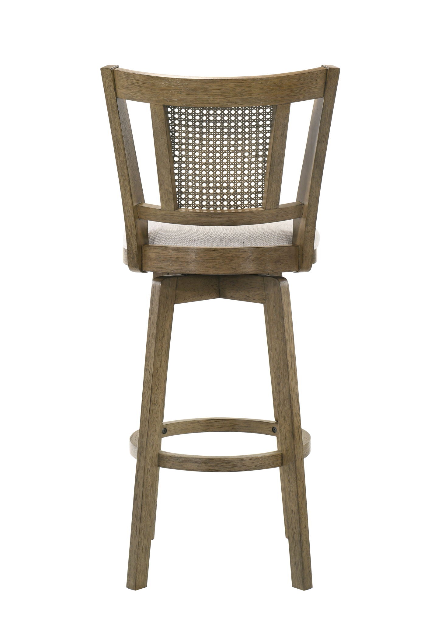 Isla - 30" Putty Brown Bar Height Rubberwood Swivel Barstool