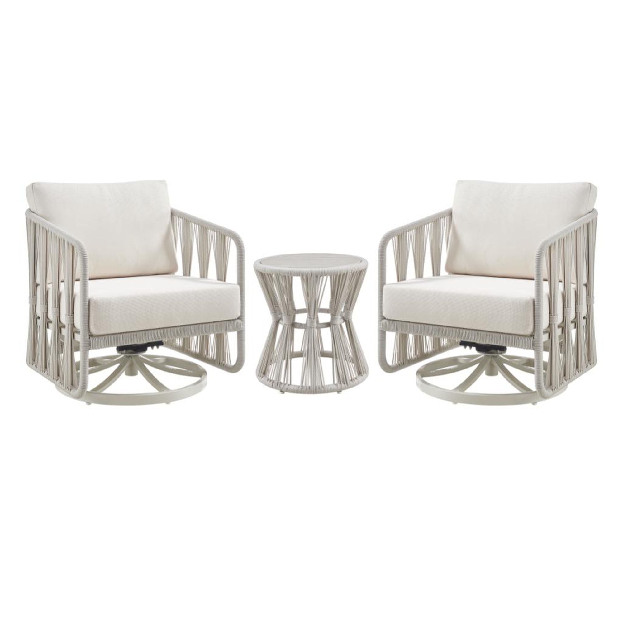 Breeze - Powder Coated Metal Outdoor Conversation Set With Cushions