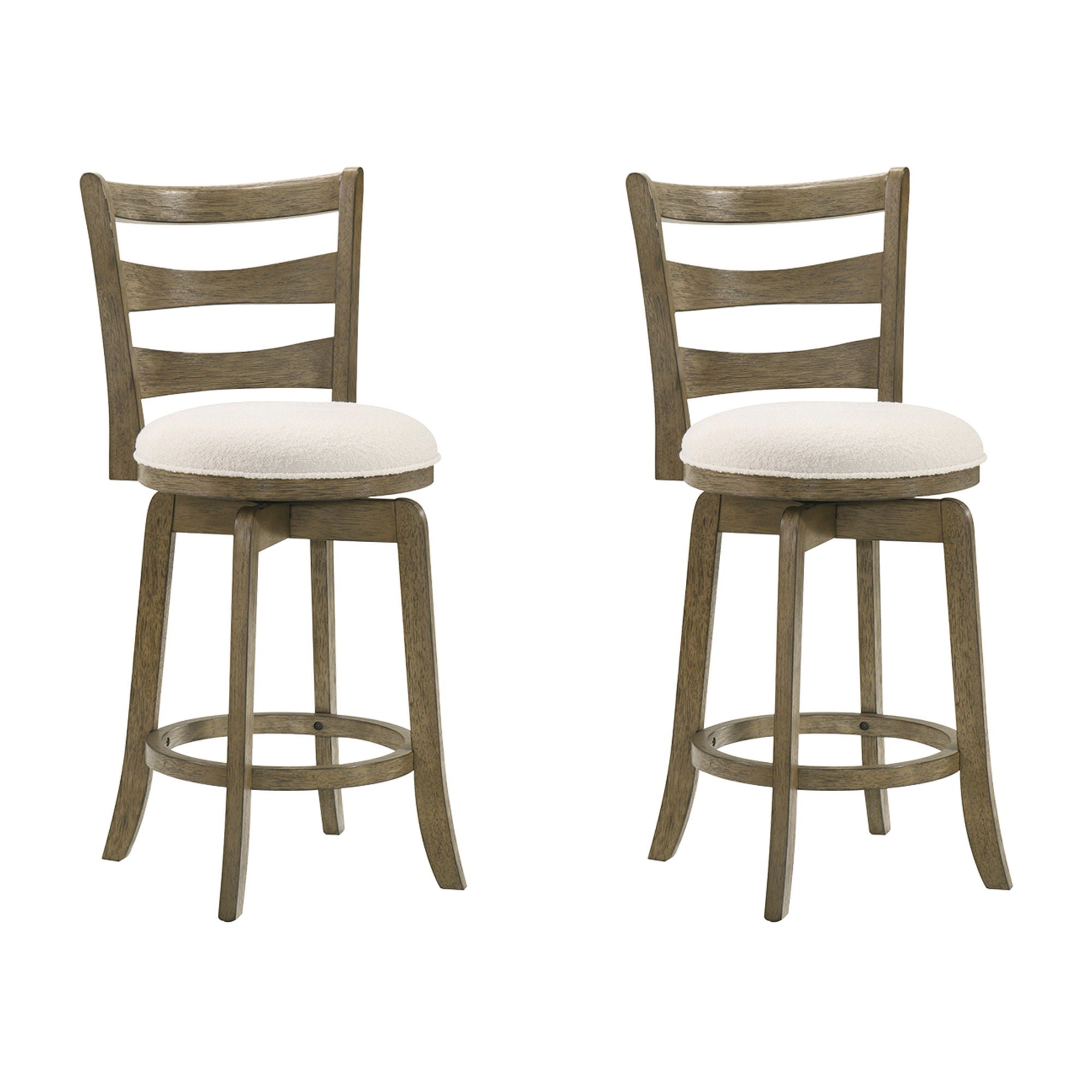 Melindra - Modern Farmhouse Swivel Wood Counter Height Kitchen Bar Stool