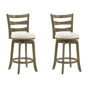 Melindra - Modern Farmhouse Swivel Wood Counter Height Kitchen Bar Stool