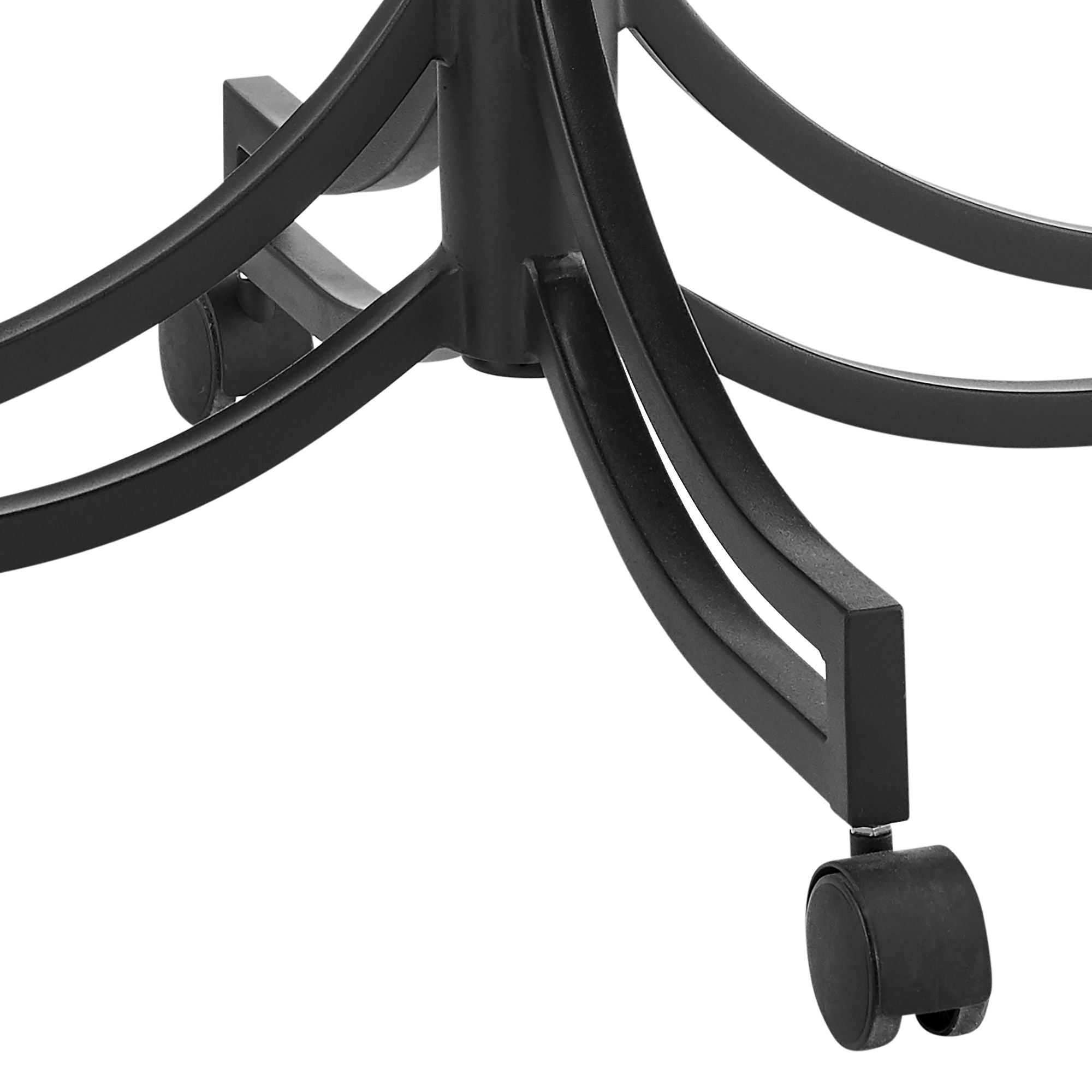 Tibet - Swivel Rolling Dining Chair - Matte Black / Vintage Gray