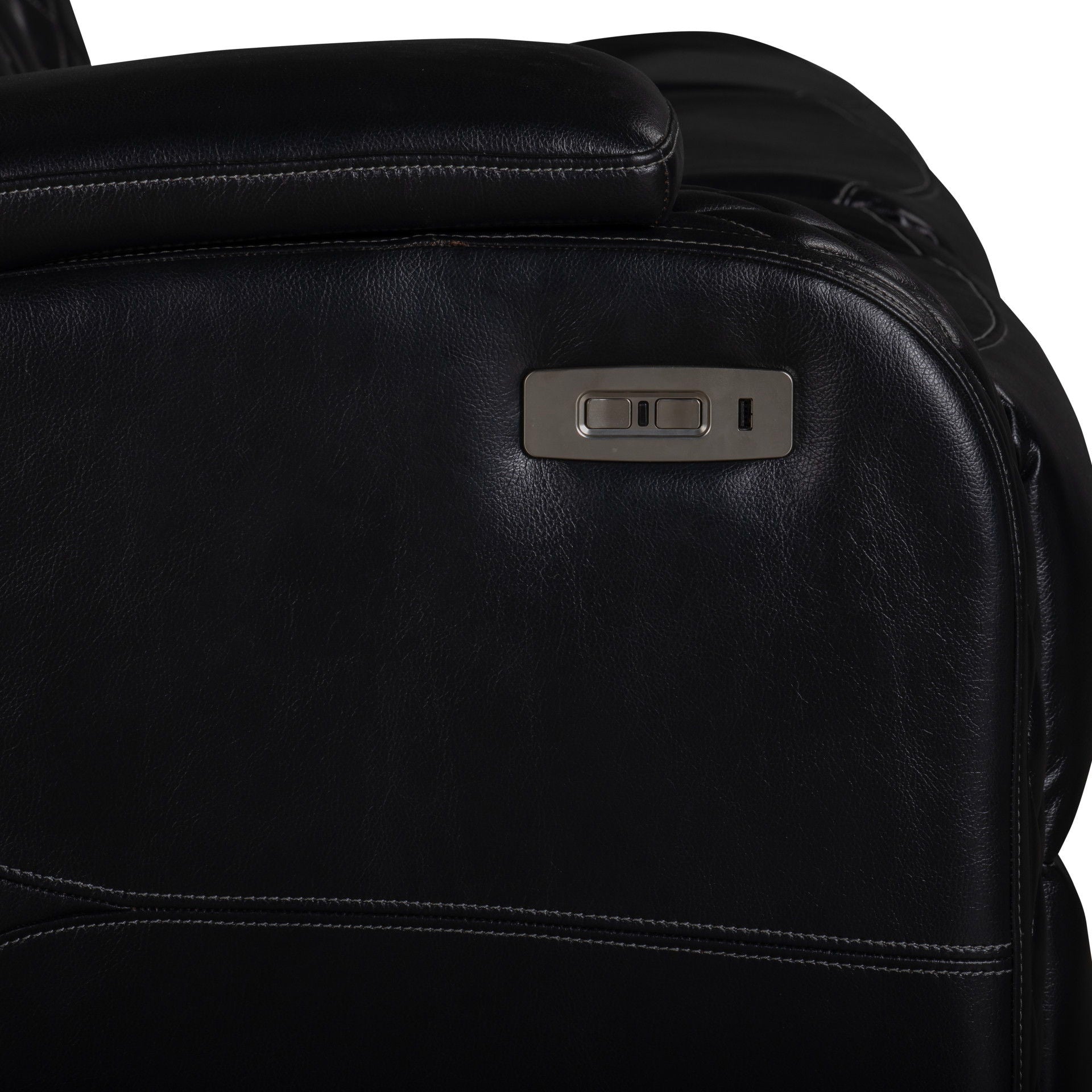 Orion II - LAF Sofa With Power Headrest & Footrest - Black