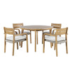 Arden - Round Patio Dining Table With 4 Patio Chairs - Natural
