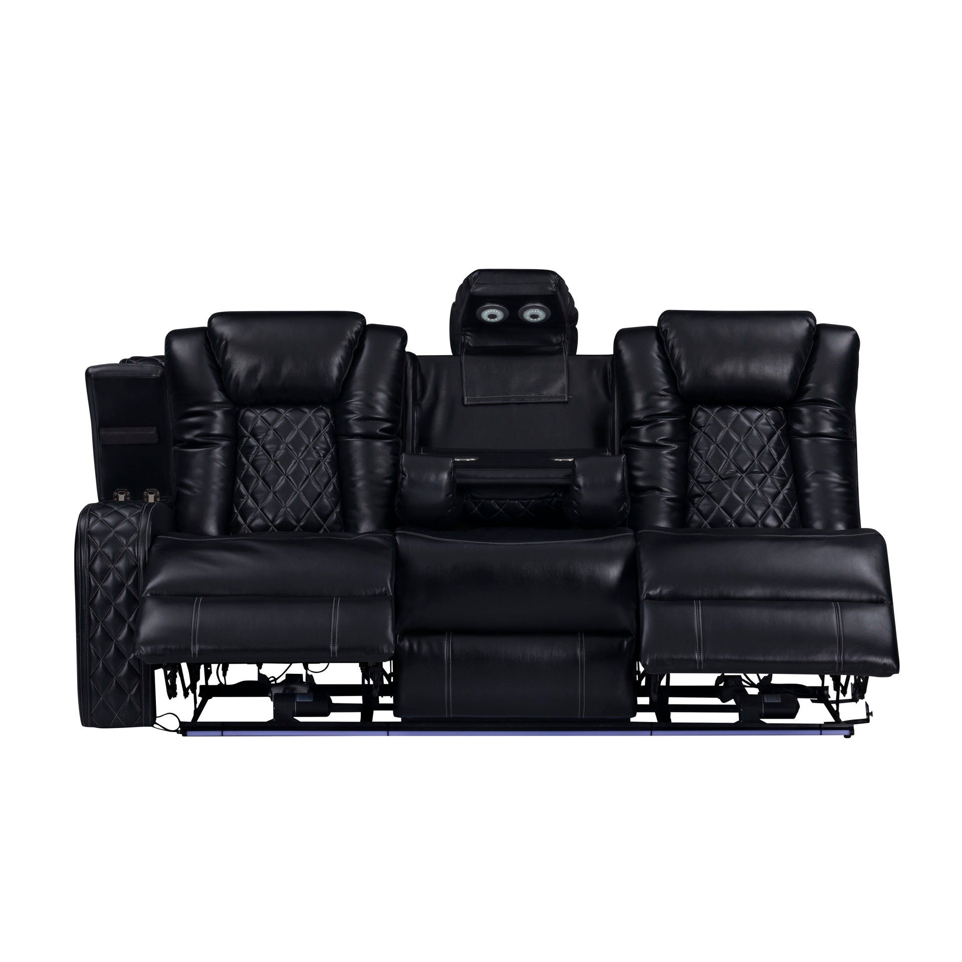 Orion II - LAF Sofa With Power Headrest & Footrest - Black