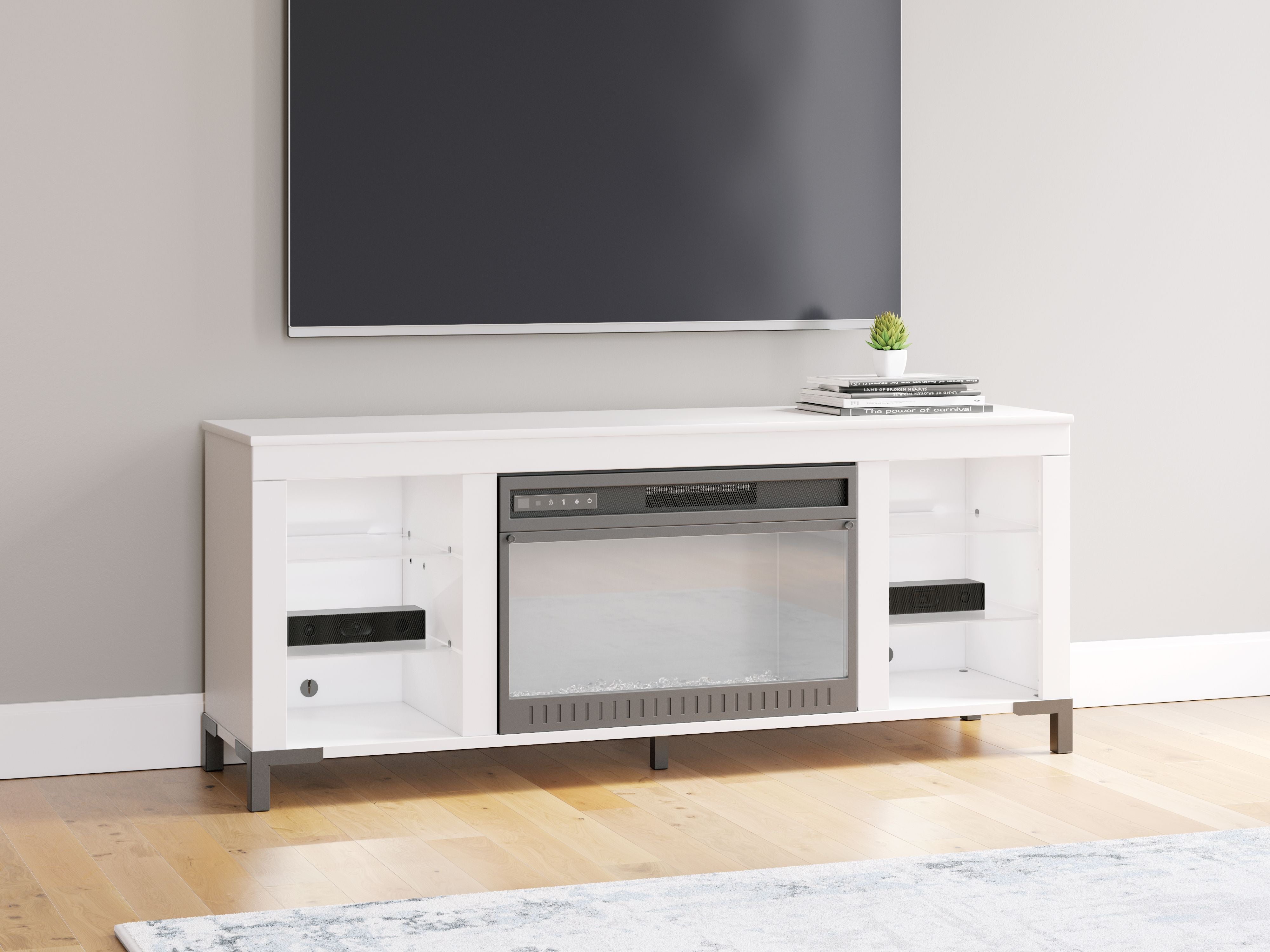 Brollevi - TV Stand With Fireplace - White